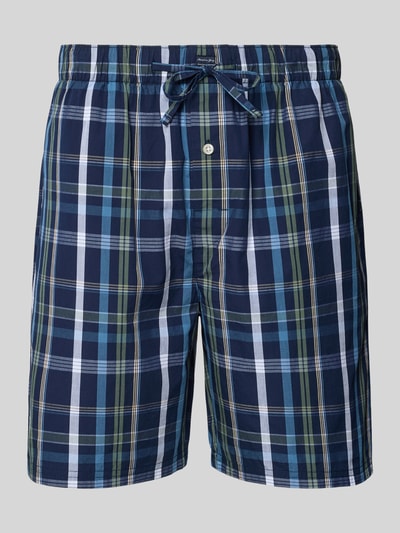 Christian Berg Men Regular Fit Pyjama-Shorts mit Logo-Patch Marine 1