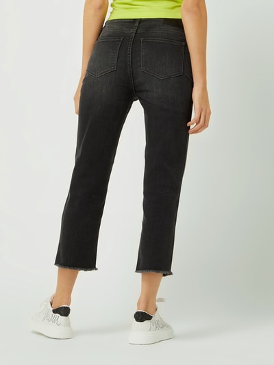 DKNY JEANS Korte straight fit mid rise jeans met stretch, model 'Rivington'  Antraciet - 5