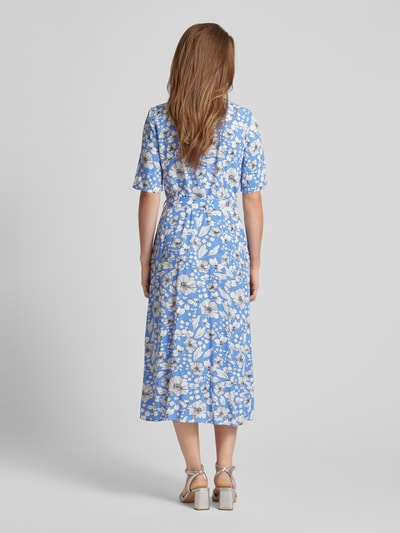 Christian Berg Woman Selection Sukienka midi z kwiatowym wzorem i wiązanym paskiem Niebieski 5