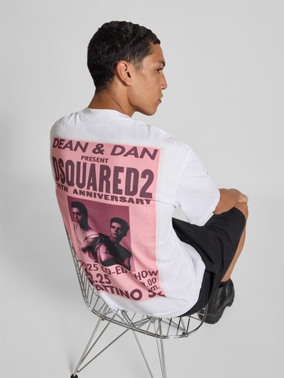 Dsquared2 Loose Fit T-Shirt mit Logo-Print Weiss 3