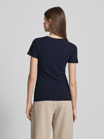 Christian Berg Woman T-Shirt in Ripp-Optik mit Rundhalsausschnitt Dunkelblau 5