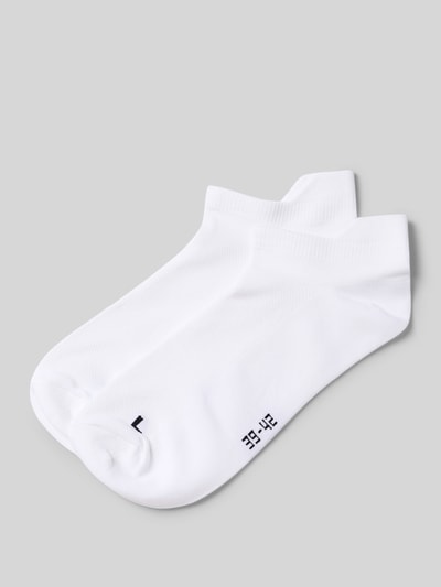 Produktfoto, Summer Running Socks im 2er-Pack mit gerippten Bündchen von Snocks, weiß, kurze Form, Material-Mix mit Stretch-Anteil, erhöhte Rückseite.