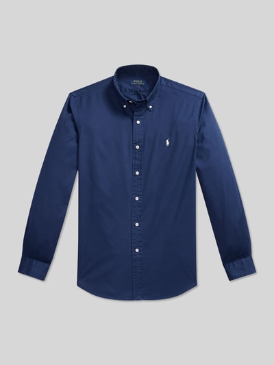 Produktfoto, Regular Fit Freizeithemd aus reiner Baumwolle von Polo Ralph Lauren in Blau, Optik: Unifarben, Twill, Logo-Stitching