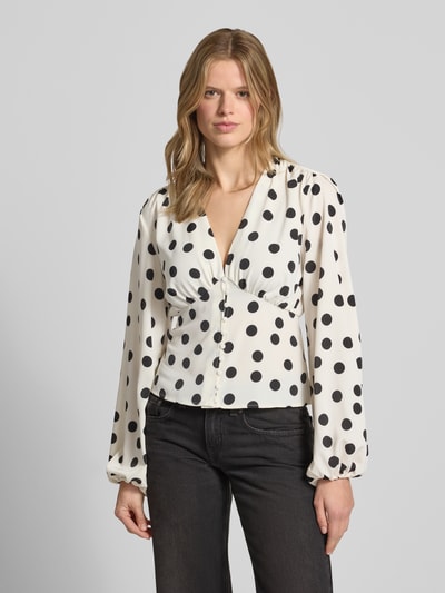 Gina Tricot blouse met lange mouwen met sjaalkraag Wit - 4