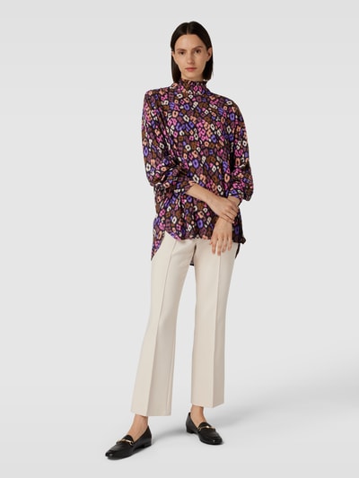 Essentiel Blouseshirt van viscose met all-over motief Paars - 1