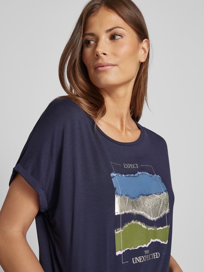 s.Oliver RED LABEL Relaxed Fit T-Shirt mit Statement-Print Marine 3