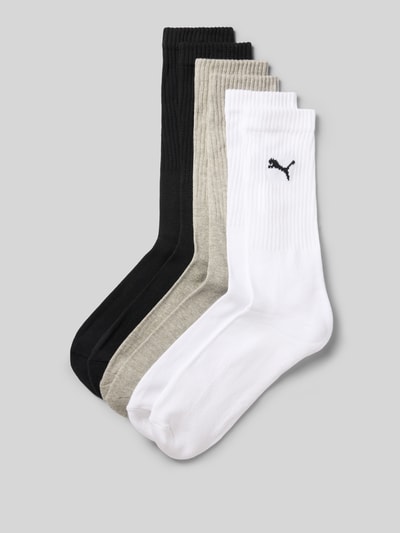Productfoto, Sokken aus katoenmix in set van 6 van PUMA, Heren sokken in wit, grijs en zwart, fijne textuur, neutrale kleuren