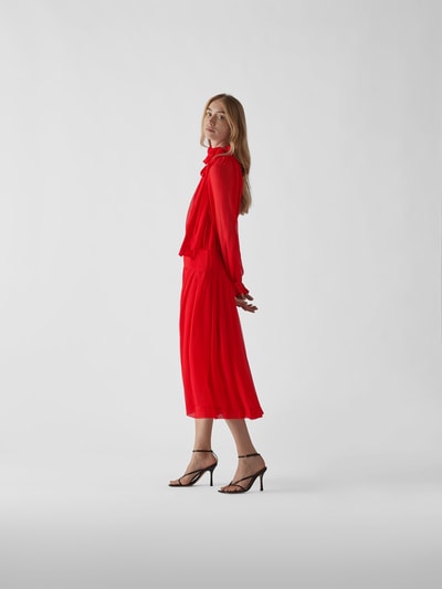 Victoria Beckham Midikleid mit Plisseefalten Rot 4