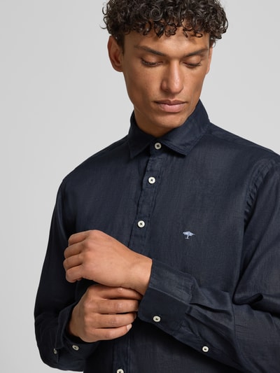 Fynch-Hatton Koszula z lnu o kroju slim fit z kołnierzykiem typu cutaway Granatowy 3