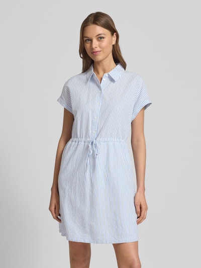 Tom Tailor Denim Tailliertes Mini-Blusenkleid mit Streifenmuster Blau 4