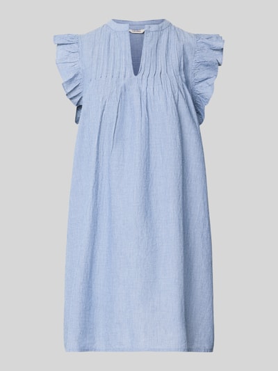 mbyM Knielanges Kleid mit Rüschenärmeln Modell 'Gemala' Blau 2