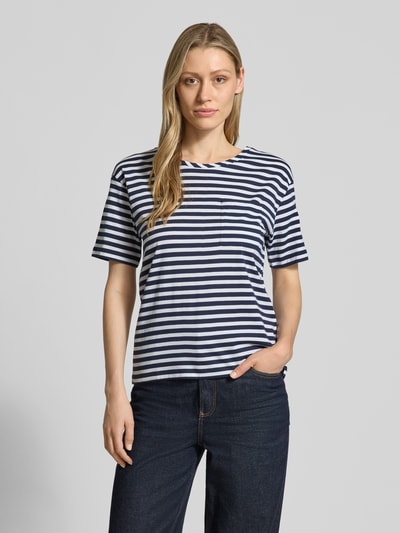 monari T-Shirt mit Rundhalsausschnitt und Brusttasche Marine 4