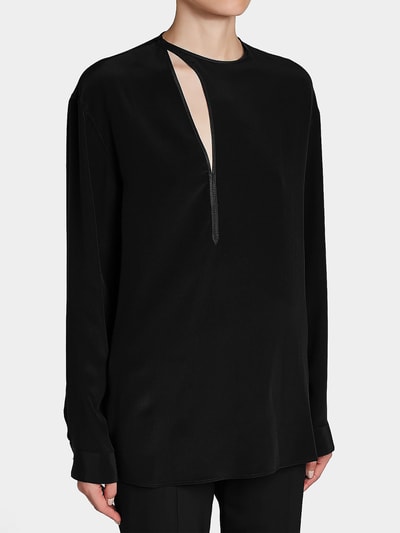 Haider Ackermann Seidenbluse mit Cut Out Schwarz 2