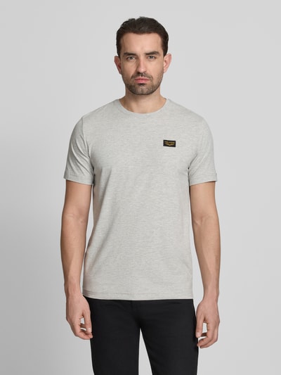 PME Legend t-shirt z detale z logo i okrągły dekolt Jasnoszary 4