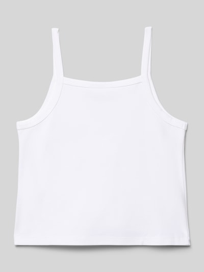 Produktfoto, weißes Regular Fit Trägertop aus Viskose-Mix Modell 'PUNTO STRAP TOP' von Calvin Klein Jeans, unifarben, schmale Träger