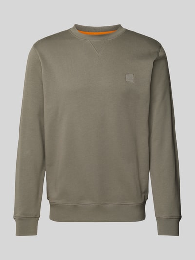 BOSS Orange Sweatshirt met labelpatch, model 'Westart' Mintgroen - 2