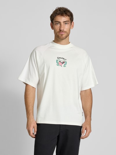 CARLO COLUCCI Oversized T-Shirt mit Label-Print Offwhite 4