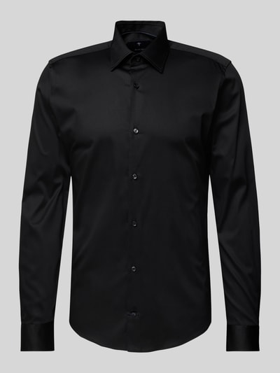 JOOP! Collection Slim fit zakelijk overhemd met kentkraag, model 'Pit' Zwart - 2