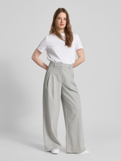 MSCH Copenhagen Wide Leg Bundfaltenhose mit Eingrifftaschen Modell 'Henrike' Hellgrau Melange 1