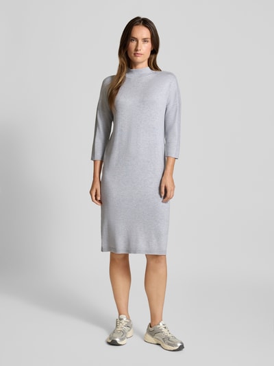 comma Knielanges Strickkleid mit Stehkragen und 3/4-Arm Silber 4