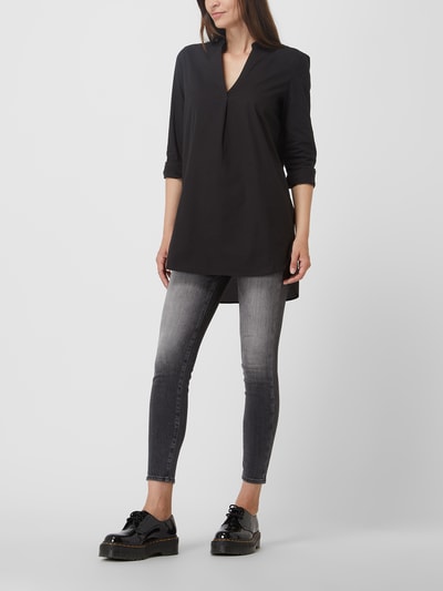 Montego Bluse mit V-Ausschnitt Modell 'Long' Black 1