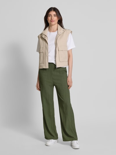 ZABAIONE Wide Leg Stoffhose mit Strukturmuster Modell 'Jo44laa' Khaki 1