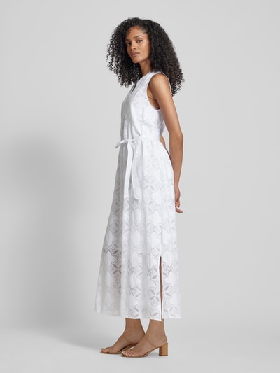 MOS MOSH Długa sukienka z wiązanym paskiem model ‘Paolina’ Biały 1