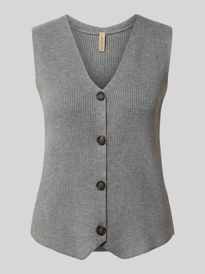 Soyaconcept Regular fit bodywarmer van viscosemix model 'KANITA' Middengrijs gemêleerd - 1