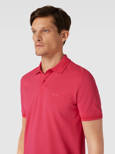 BOSS Green Poloshirt mit Label-Print Modell 'Pio' Pink 3