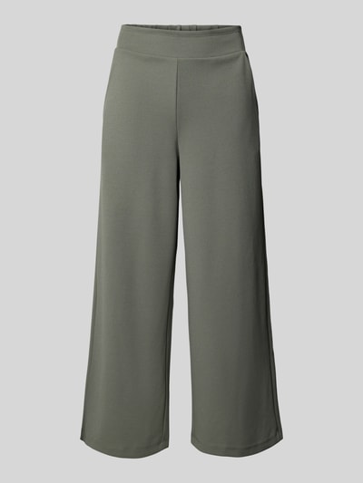 Soyaconcept Wide leg stoffen broek met verkort model, model 'Siham' Kaki - 2