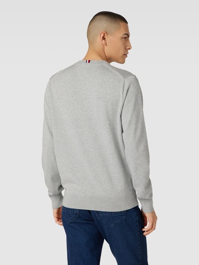 Tommy Hilfiger Strickpullover mit Label-Stitching Hellgrau meliert 5
