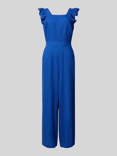 YAS Loose fit jumpsuit van een mix van viscose en linnen, model 'ISMA' Koningsblauw - 2