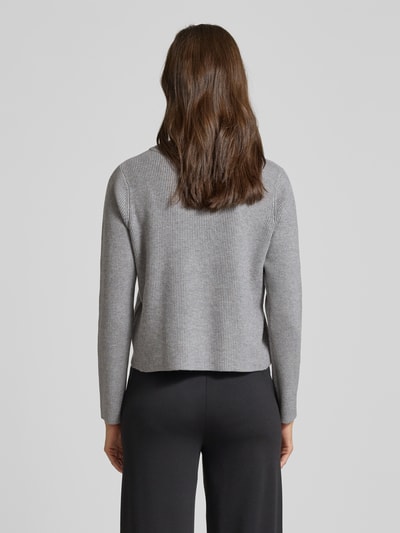 Soyaconcept Gebreid jack met vetersluiting, model 'KANITA' Middengrijs gemêleerd - 5