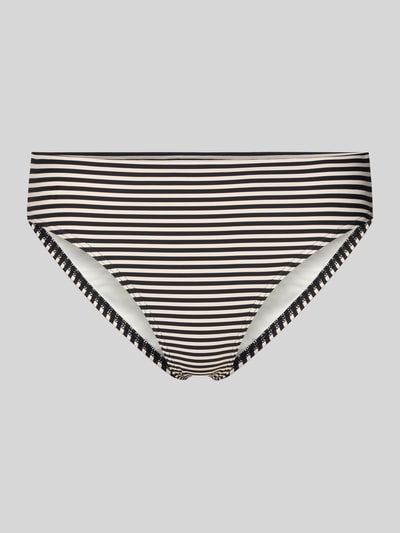 Produktfoto, Bikini-Slip im Allover-Look von Jake*s Casual in schwarz-weißen Streifen, Material-Mix mit Stretch-Anteil, elastischer Bund, körpernahe Passform.