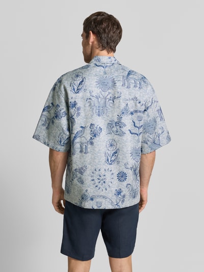 Scotch & Soda Modern Fit Freizeithemd mit Brustleistentasche Marine 5