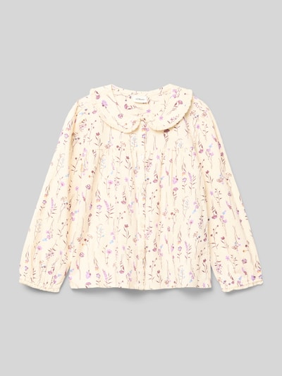 s.Oliver RED LABEL Bluzka z długim rękawem o kroju regular fit z czystej bawełny Écru 1