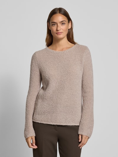 Marc O'Polo Regular fit gebreide pullover van scheerwolmix met alpaca Steengrijs - 4