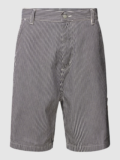 Carhartt Work In Progress Bermudas mit Streifenmuster Modell 'TERRELL' Dunkelblau 2