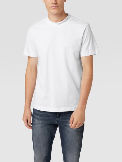 Calvin Klein Jeans T-Shirt mit unifarbenem Design Weiss 4