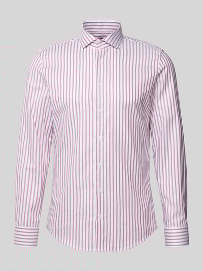 SEIDENSTICKER Slim fit zakelijk overhemd van katoen met kentkraag Fuchsia - 2