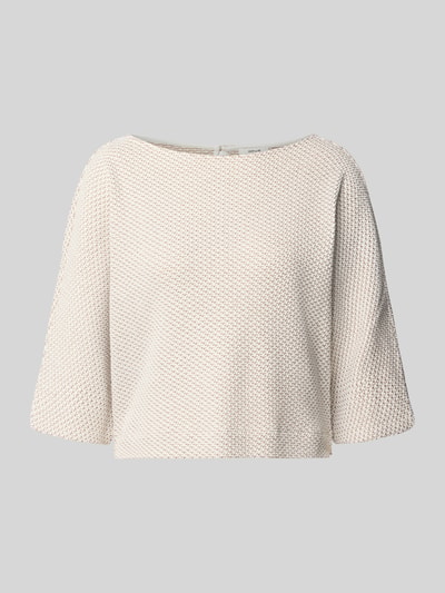 Produktfoto, Loose Fit Pullover mit Baumwoll-Anteil Modell 'Sassoni' von OPUS in Creme mit leichter Struktur und grober Textur, Damen Sweatshirt