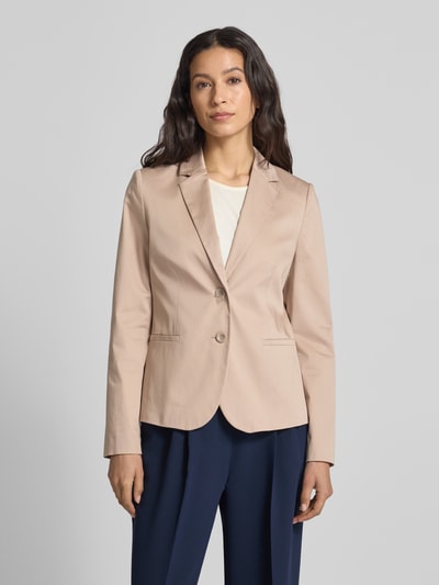 Christian Berg Woman Selection Regular fit blazer met reverskraag en paspelzakken Taupe - 4
