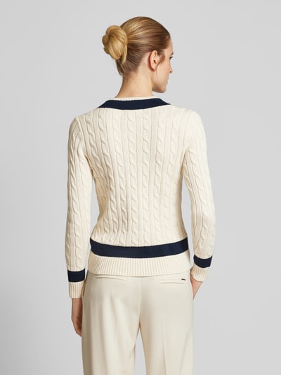 Lauren Ralph Lauren Strickpullover mit gerippten Abschlüssen Beige 5