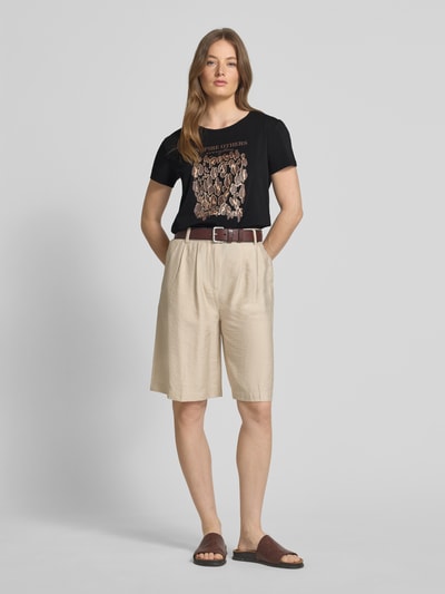 Soyaconcept T-shirt met statementprint, model 'RINA' Zwart - 1