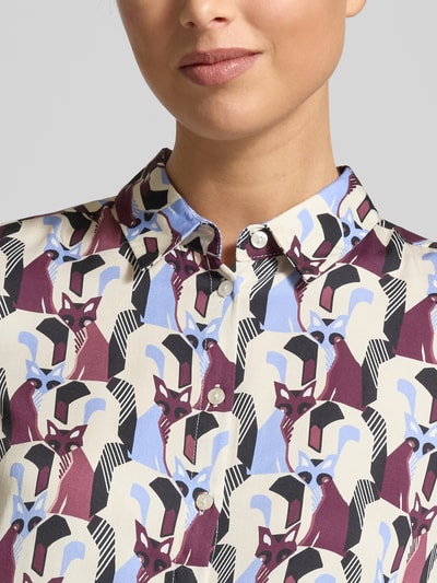 Milano Italy Overhemdblouse met knoopsluiting Bordeaux - 3