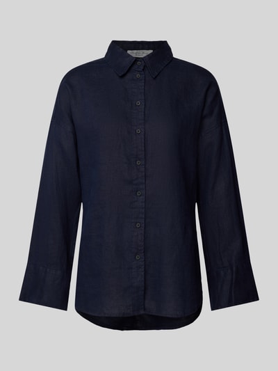 Christian Berg Woman Relaxed fit linnen blouse met overhemdkraag Donkerblauw - 2