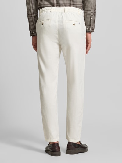 Selected Homme Slim Fit Hose aus Baumwoll-Leinen-Mix Modell 'BRODY' Weiss 5