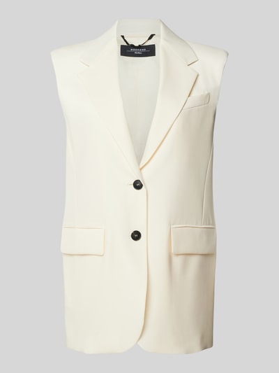 Weekend Max Mara Linnen gilet met reverskraag, model 'DONNA' Offwhite - 2