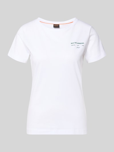 Produktfoto, Regular Fit T-Shirt aus reiner Baumwolle Modell 'C-Elove_4' von BOSS Orange, Optik: Unifarben, Label-Schriftzug, Jersey