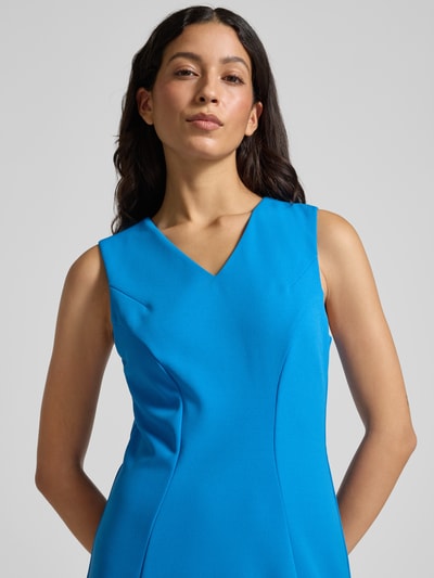Calvin Klein Womenswear Knielanges Etuikleid mit V-Ausschnitt Modell 'Scuba' Royal 3
